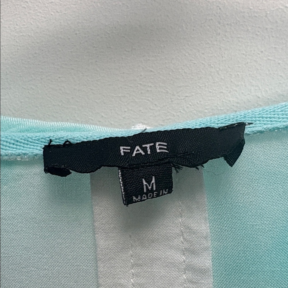 Fate Aqua Tie-Dye Hooded Button Up Top Size Medium Oversized - Picture 7 of 9